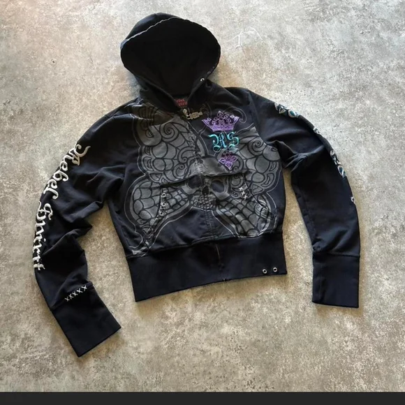 REBEL SPIRIT RARE VINTAGE Zip-Up Hoodie with INSANE GRAPHICS ON IT!! L - Picture 3 of 8
